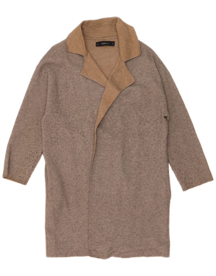 Zara Damen Übergroßer Mantel UK 10 Small Grau meliert