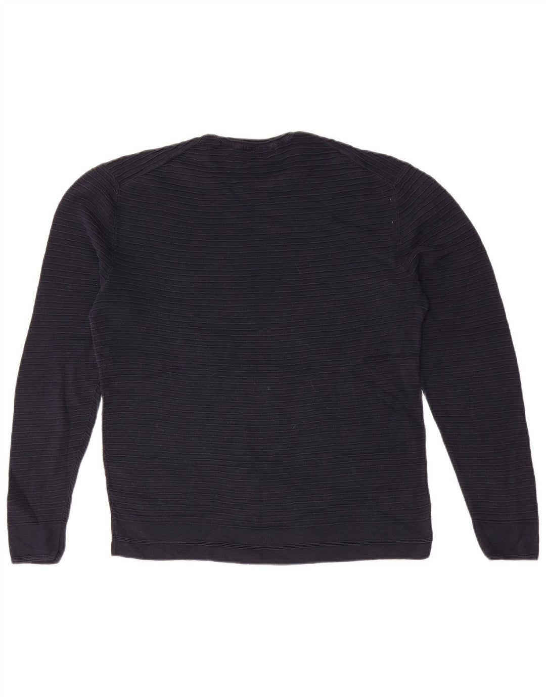 French Connection Herren-Pullover mit Rundhalsausschnitt, mittlere marineblaue Baumwolle