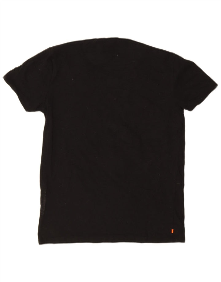 Superdry Slim Fit T-Shirt-Oberteil für Herren aus mittelschwarzer Baumwolle