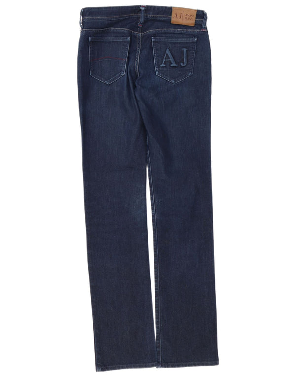 ARMANI Damen Straight Jeans W28 L32 Marineblau