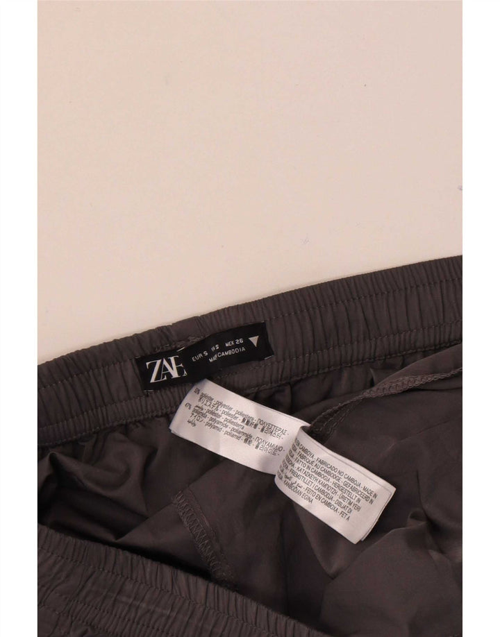 Zara Damen Flare-Trainingshose, Größe S, Größe S, Grau, Polyester