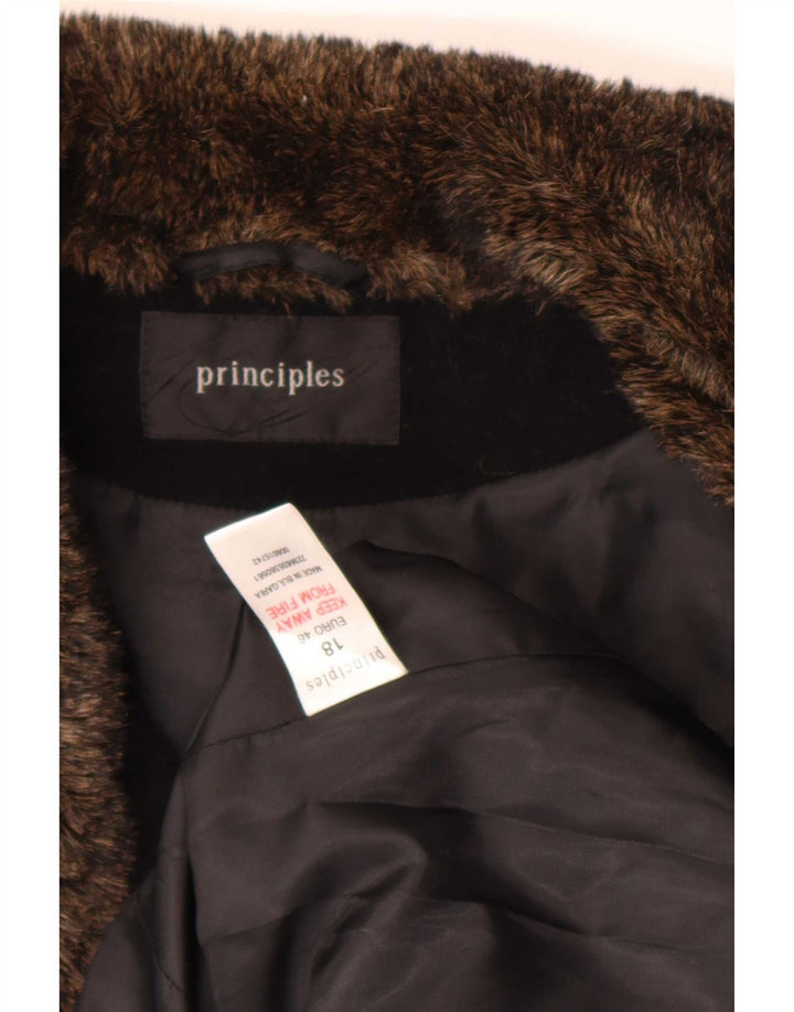 Principles Damen Blazer Jacke UK 18 XL Schwarze Wolle