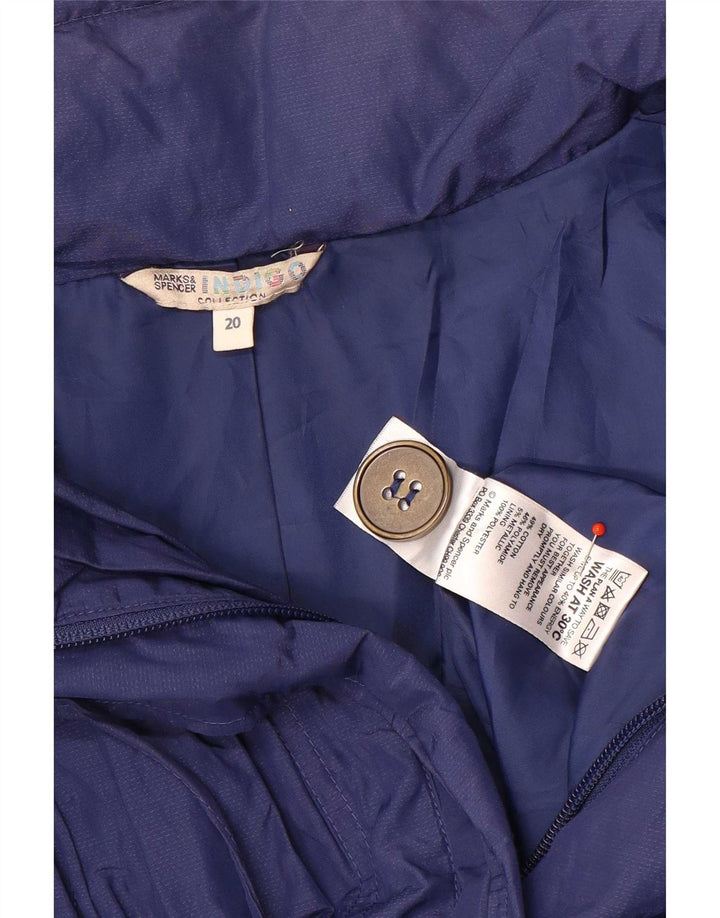 Marks & Spencer Damen Übergroßer Regenmantel UK 20 2XL Blaue Baumwolle