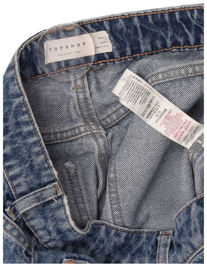 Topshop Damen Bootcut Jeans W32 L32 Blaue Baumwolle