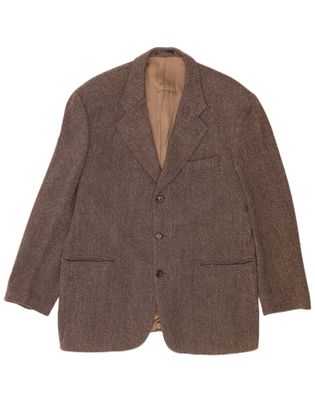 Carlo Barbera Herren 3-Knopf-Blazerjacke IT 54 2XL Brauner Hahnentritt