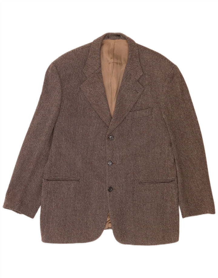 Carlo Barbera Herren 3-Knopf-Blazerjacke IT 54 2XL Brauner Hahnentritt