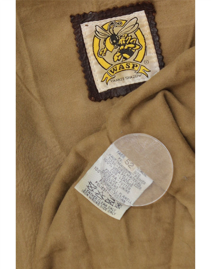 VINTAGE Herren Lederjacke IT 52 XL Braunes Leder