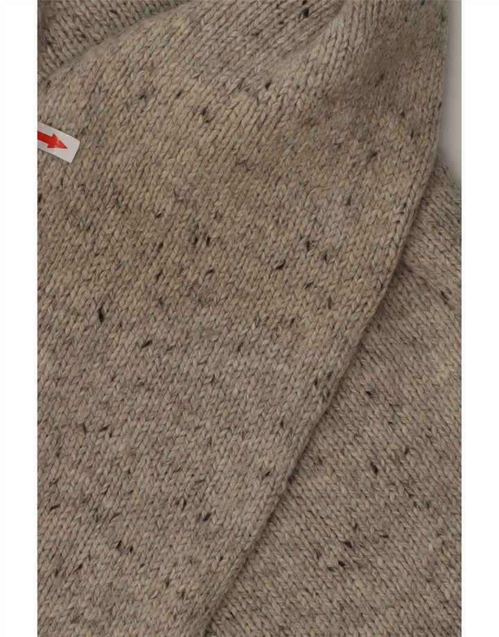 Fat Face Herren-Pullover mit Rundhalsausschnitt, groß, grau gesprenkelte Wolle