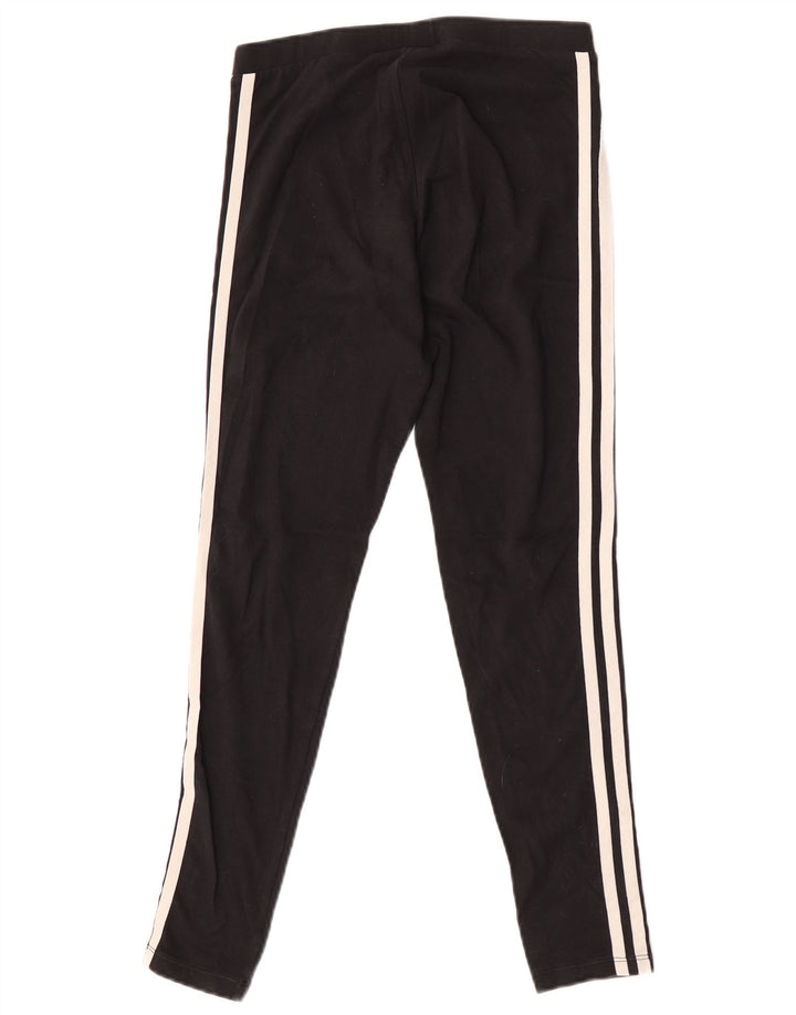 Adidas Damen Leggings UK 10 Small Schwarz Baumwolle