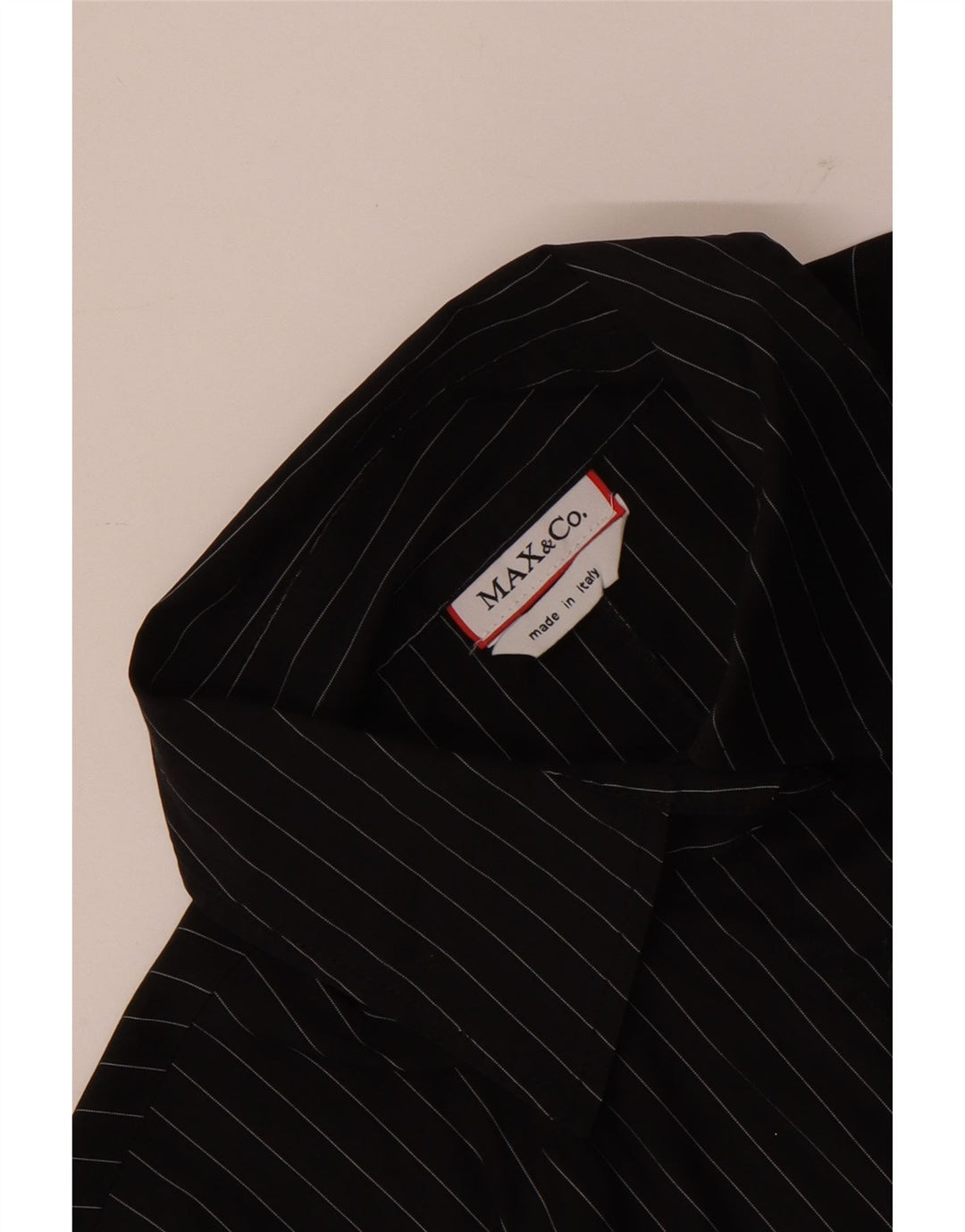 Max & Co. Damen-Hemd UK 14 Mittelschwarzer Nadelstreifen
