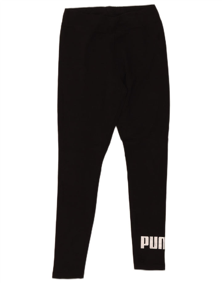 PUMA Damen Graphic Leggings UK 12 Medium Schwarz Synthetik