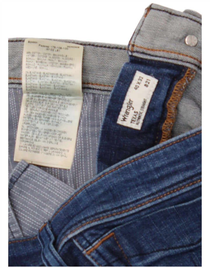WRANGLER Mens Texas Straight Jeans W40 L28 Blue Cotton