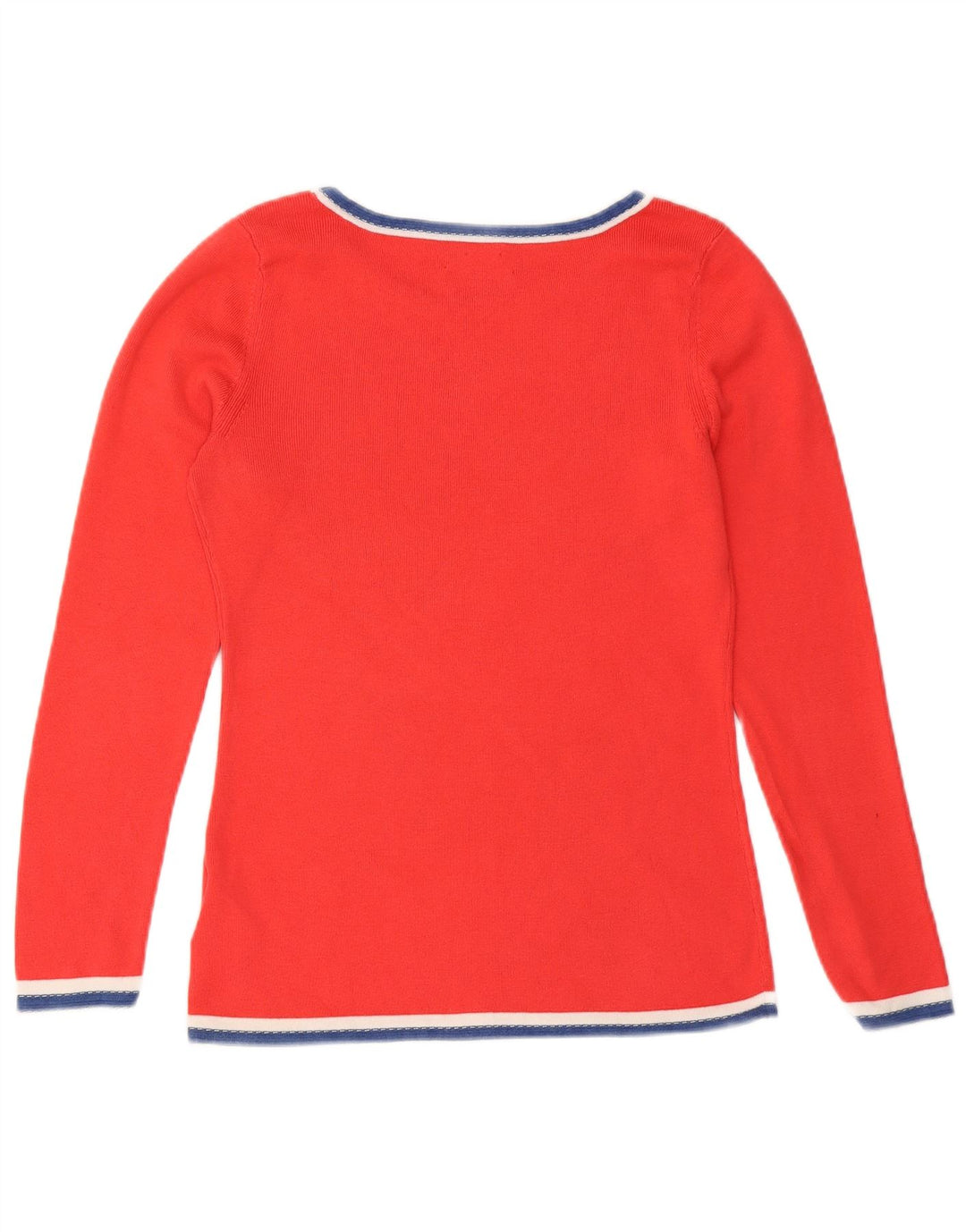 Tommy Hilfiger Damen Top Langarm UK 14 Große rote Baumwolle