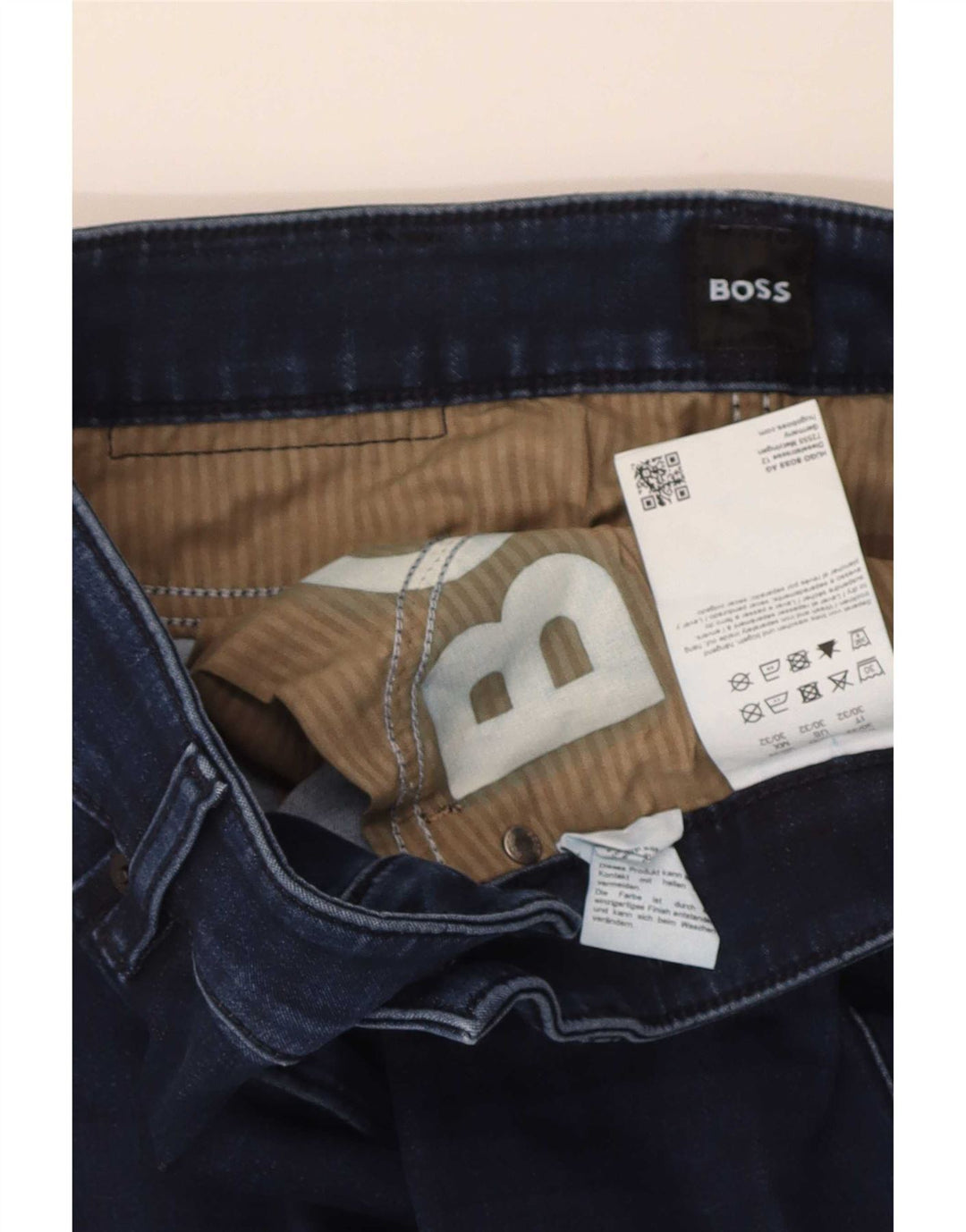 Hugo Boss Herren Slim Jeans W30 L32 Marineblaue Baumwolle