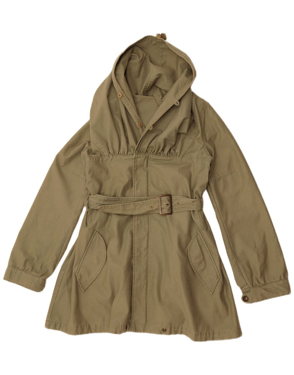 Guess Damen Übergroßer Kapuzenmantel UK 6 XS Khaki Baumwolle