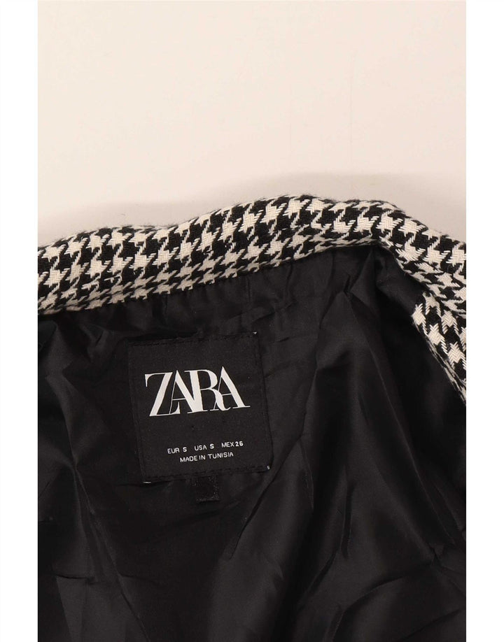Übergroße Bolerojacke für Damen von Zara, Gr. 10, Größe S, Schwarz, Hahnentrittmuster