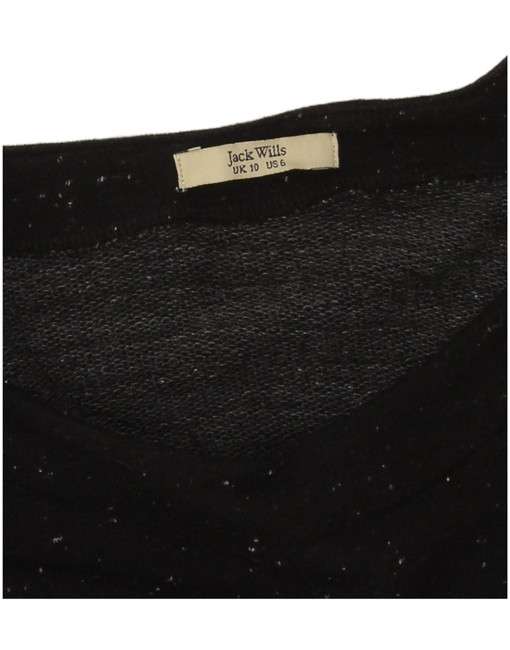 Jack Wills Damen-Übergröße-Pulloverkleid, Gr. 10, Größe S, Schwarz gefleckt