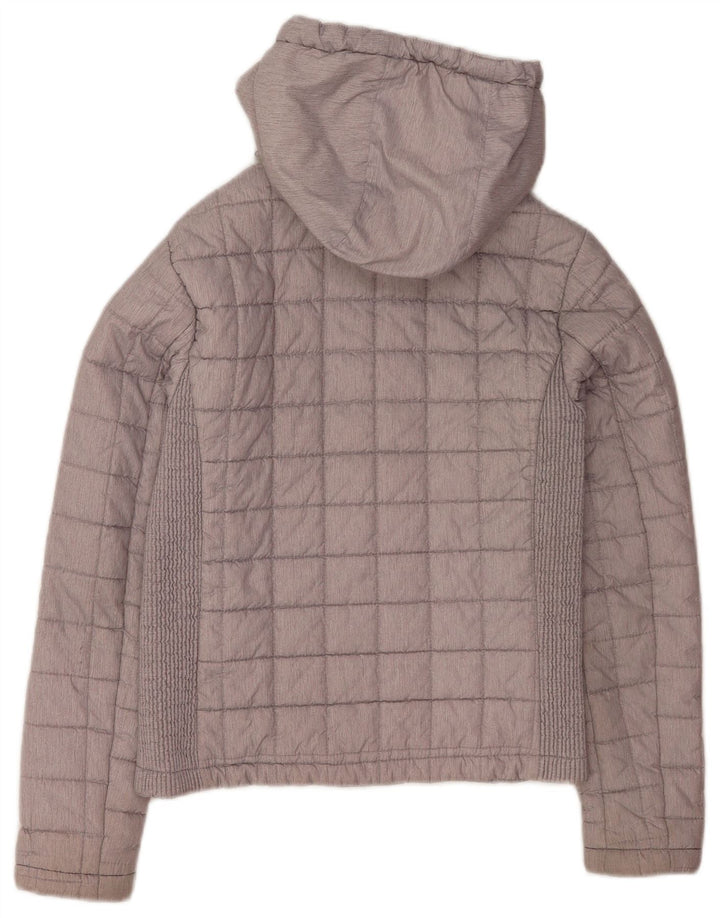 Superdry Wattierte Damenjacke mit Kapuze, UK 10, Größe S, Grau, Polyester