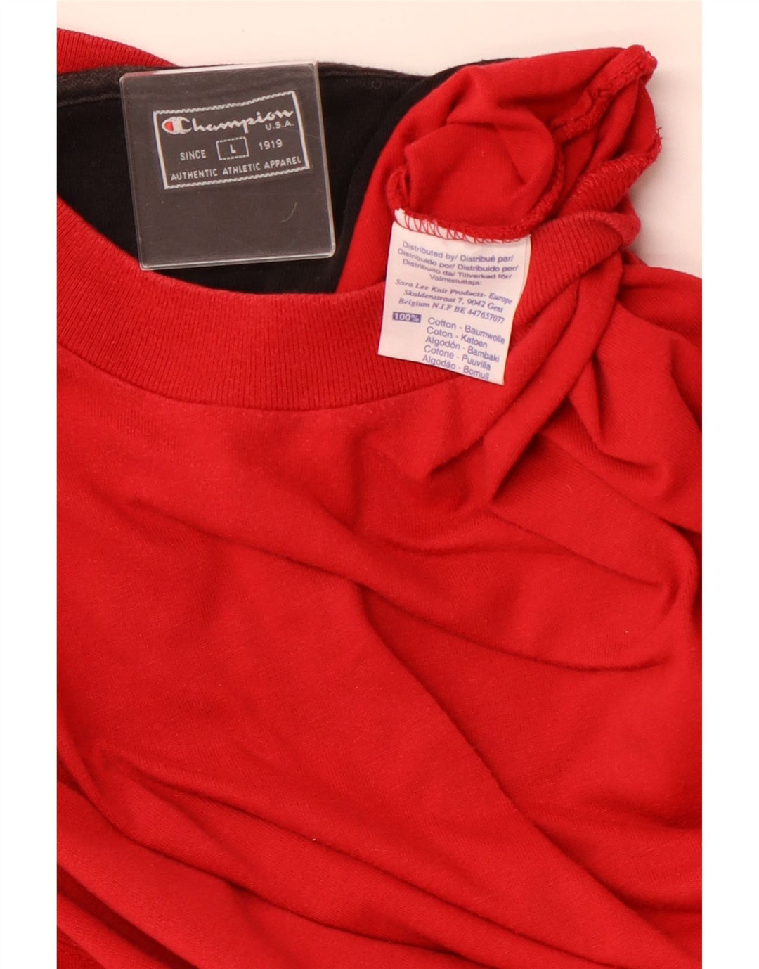 CHAMPION Herren-Oberteil, langärmelig, groß, rote Baumwolle