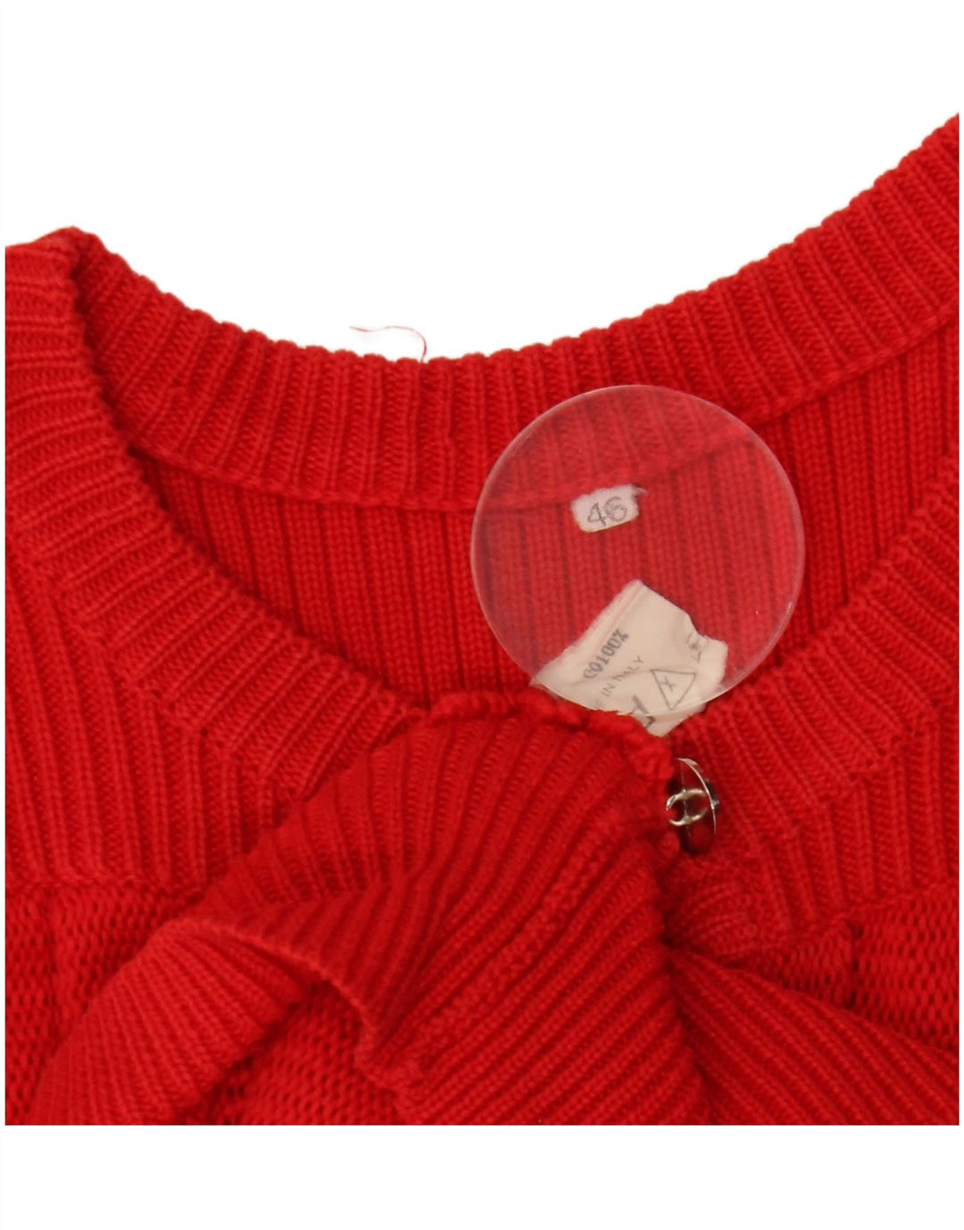 Vintage Damen Cardigan Pullover IT 46 Große rote Baumwolle