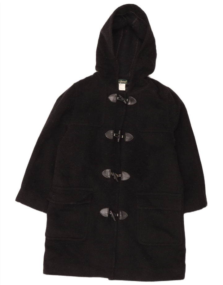 Harve Benard Damen Übergroßer Dufflecoat mit Kapuze UK 16 Große schwarze Wolle