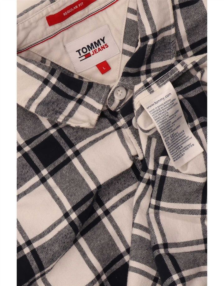Tommy Hilfiger Herren-Flanellhemd mit normaler Passform, groß, marineblau, kariert, Baumwolle
