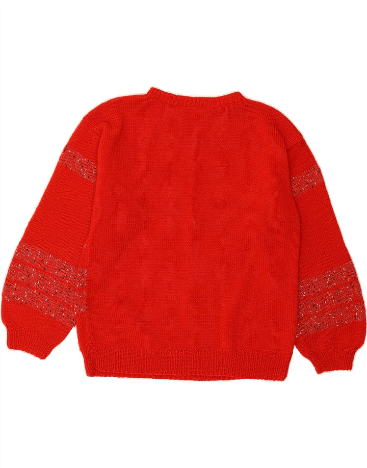 VINTAGE Womens Crew Neck Jumper Sweater UK 14 Medium Red Flecked Vintage Vintage and Second-Hand Vintage from Messina Hembry 