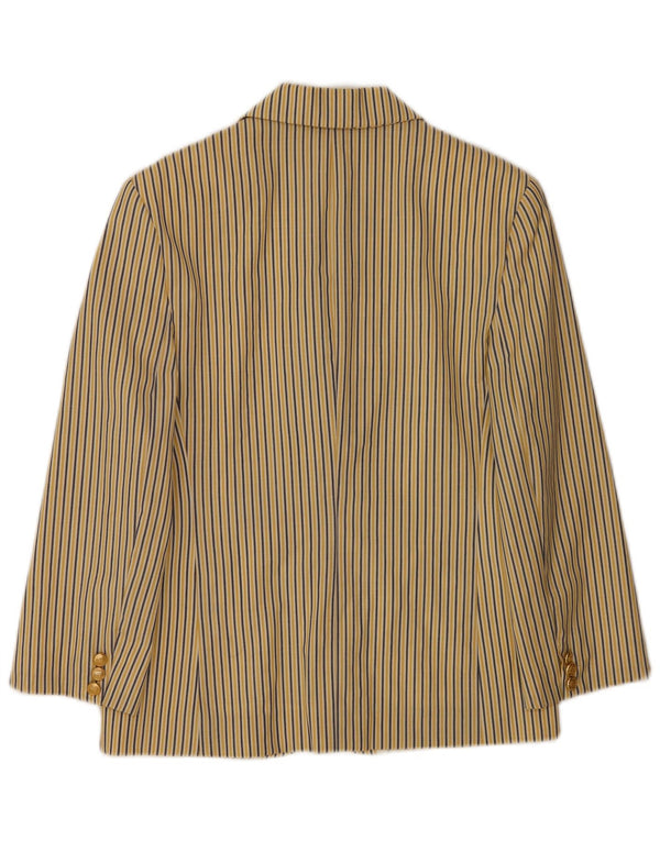 Laura Lindor Damen 2-Knopf-Blazerjacke UK 12 Mittelgelb gestreift