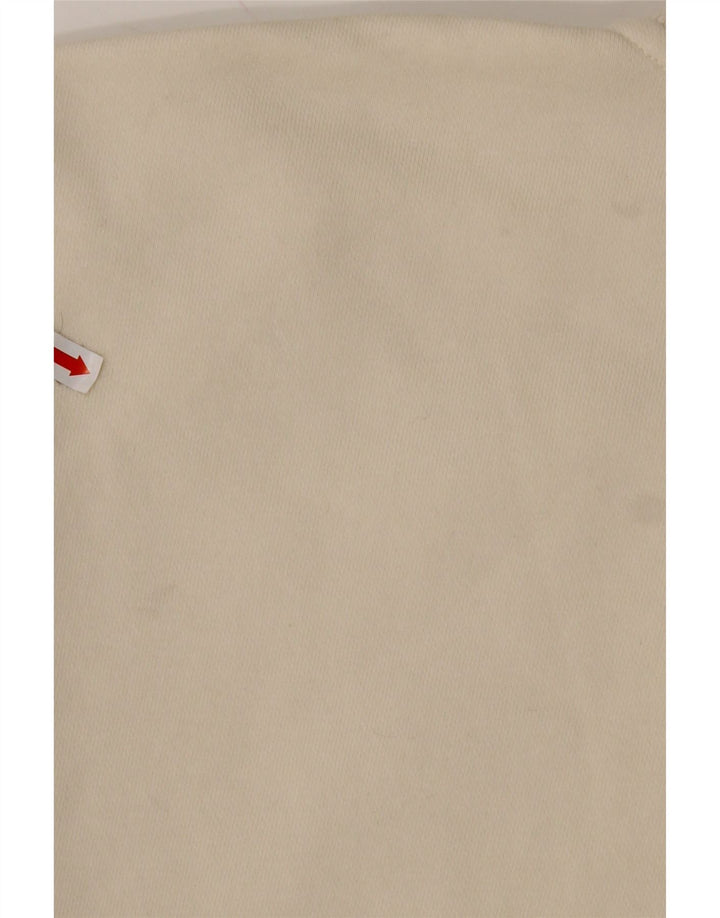 REEBOK Herren-Sweatshirt mit lockerer Passform und Reißverschluss am Hals, mittlere, cremefarbene Baumwolle