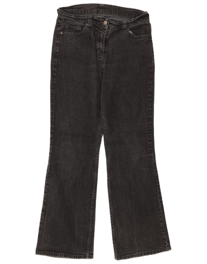 Marks & Spencer Damen Bootcut Jeans UK 10 Small W27 L29 Schwarze Baumwolle