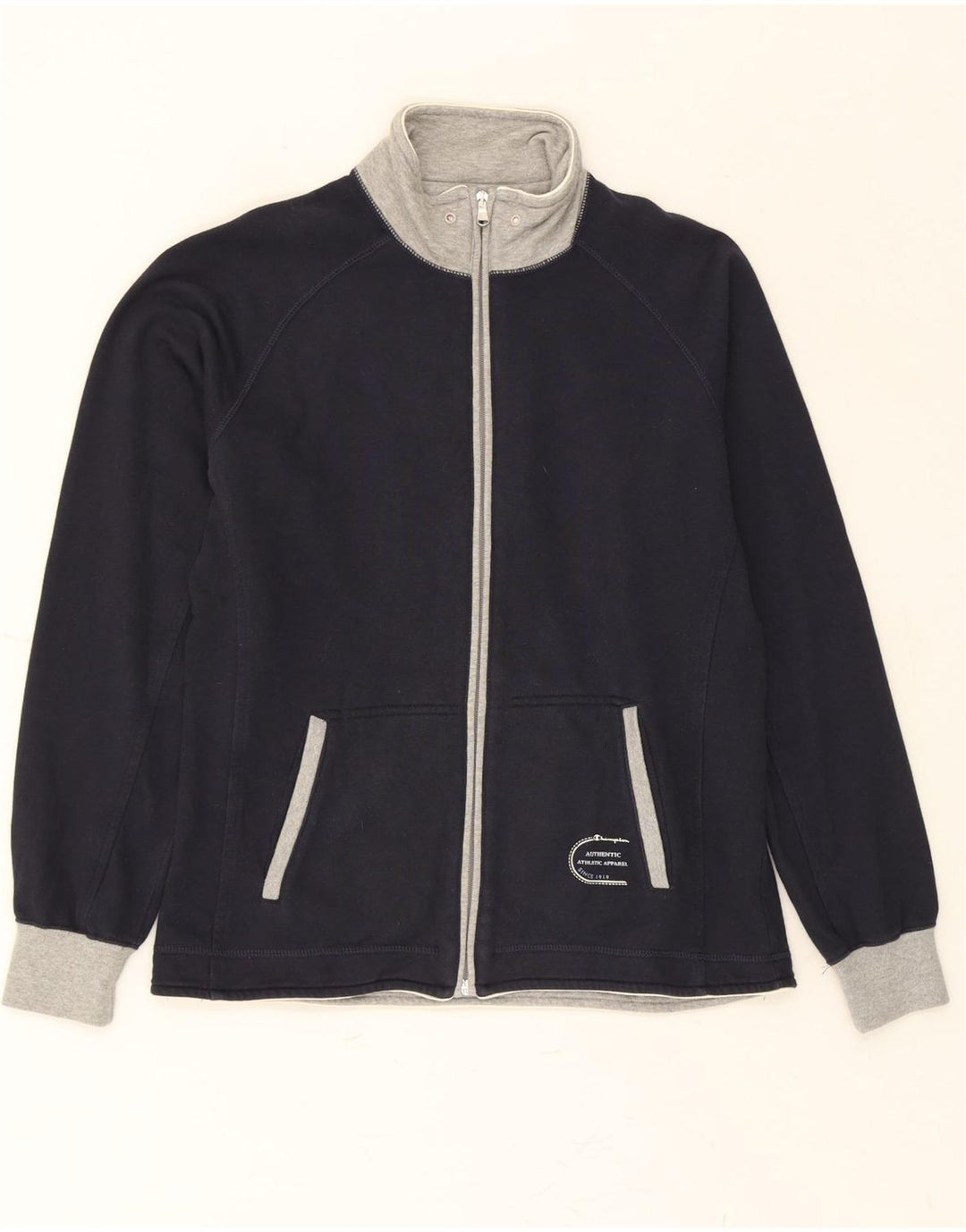 CHAMPION Womens Easy Fit Tracksuit Top Jacket UK 16 Large Navy Blue Vintage Champion and Second-Hand Champion from Messina Hembry 