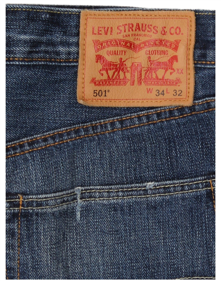 Levi's Herren 501 verkürzte Jeans W34 L25 Blau