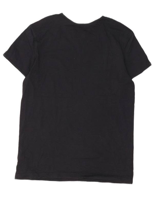Reebok Herren Grafik T-Shirt Top XL Schwarz Colourblock Baumwolle