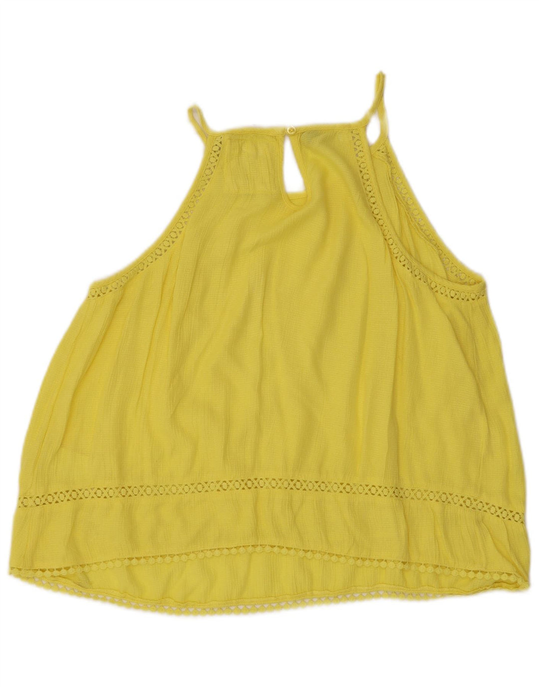 Superdry Damen Übergroßes Crop Cami Top UK 10 Small Gelbe Viskose