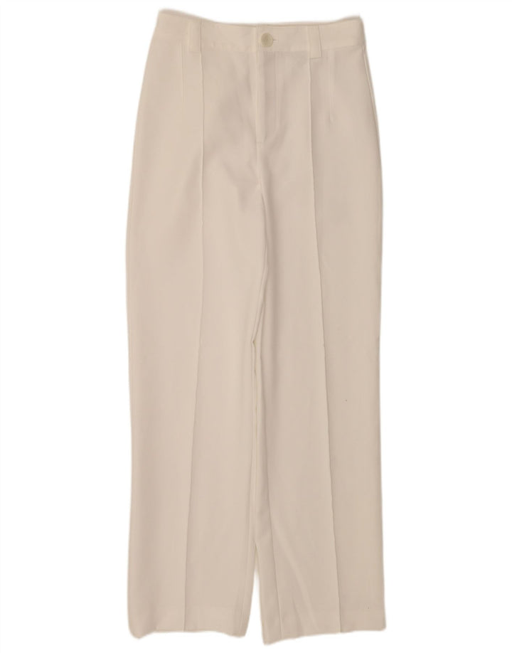 Gerade Freizeithose für Damen von Zara, Größe S, W26, L32, Weiß, Polyester