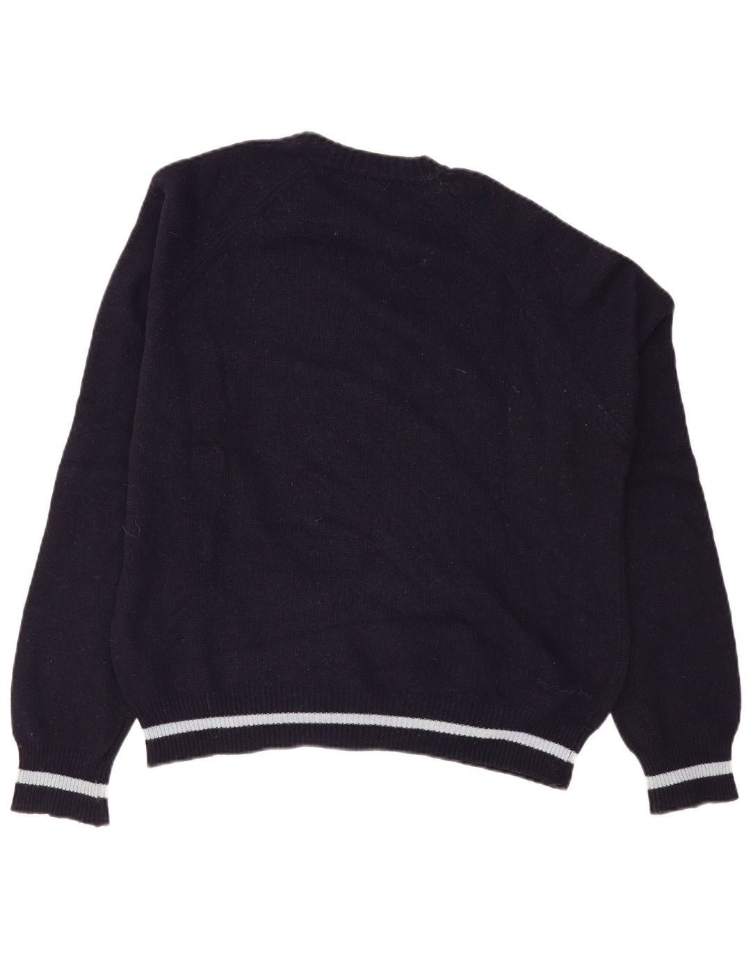 Lee Damen-Pullover mit grafischem Rundhalsausschnitt, groß, marineblaue Wolle