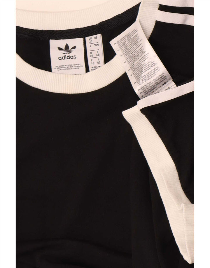 Adidas Damen T-Shirt Top UK 20 2XL Schwarz