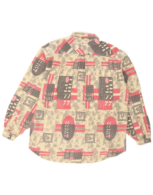 Think Pink Herren-Flanellhemd mit Grafik, XL, aus mehrfarbiger, geometrischer Baumwolle