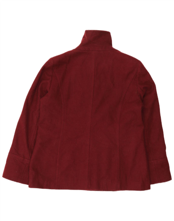 Nautica Damen 4-Knopf-Blazerjacke UK 16 Große burgunderrote Wolle