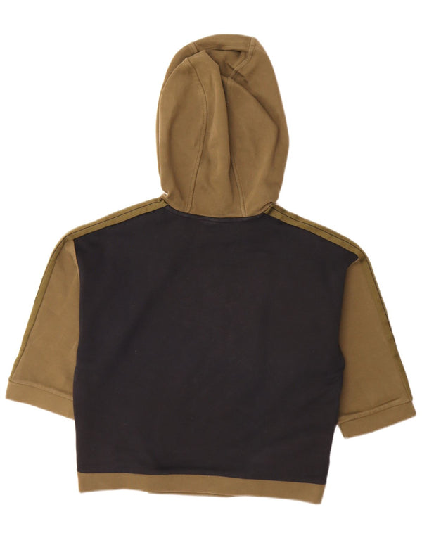 Puma Damen Kapuzenpullover mit 3/4-Ärmeln, UK 10, Größe S, Khaki, Farbblock