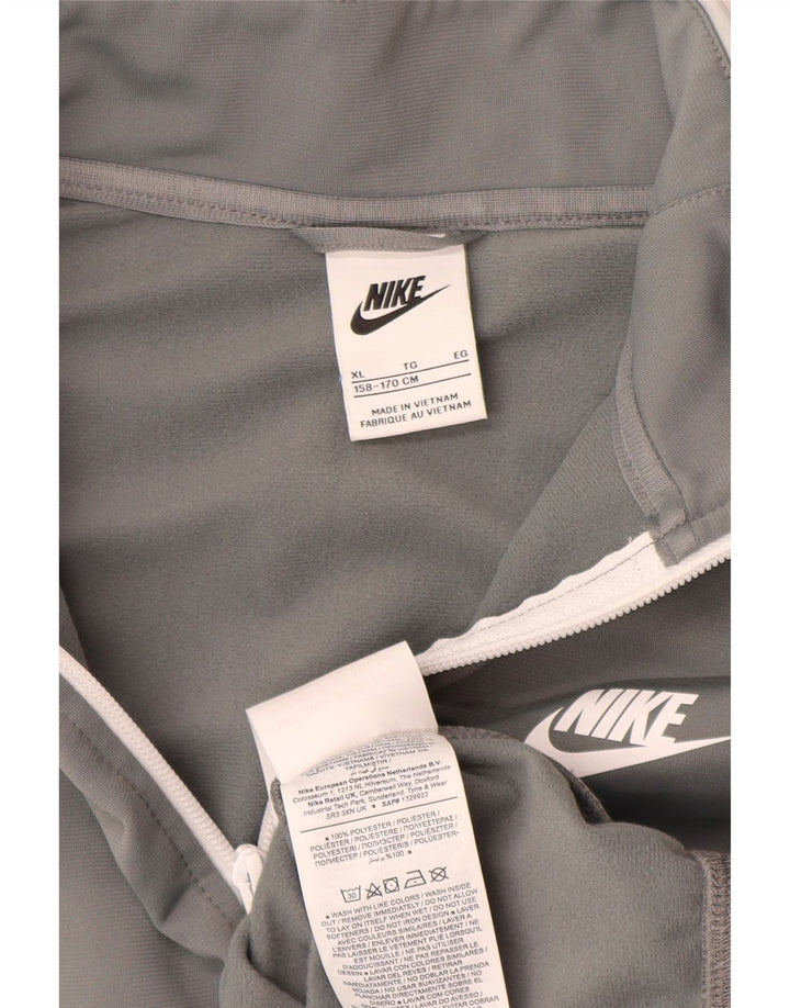 Nike Jungen-Trainingsanzug-Top-Jacke, 13–14 Jahre, XL, graues Polyester