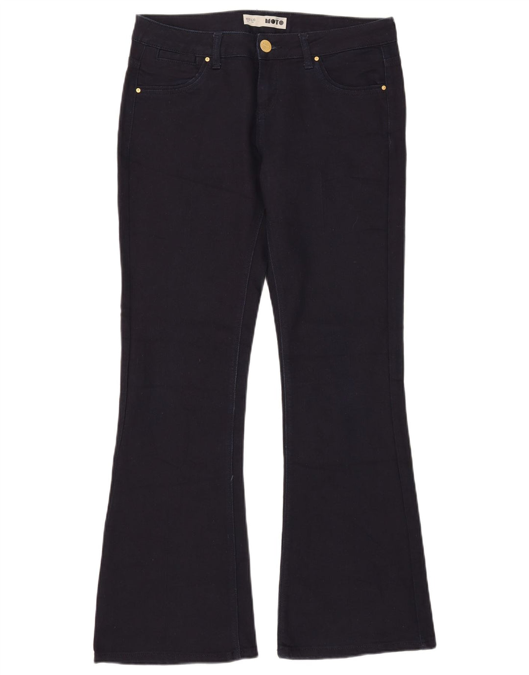 Topshop Damen Schlagjeans W30 L30 Marineblaue Baumwolle