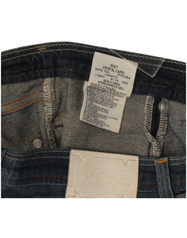 Lee Damen Crystal Capri Jeans W27 L17 Blaue Baumwolle