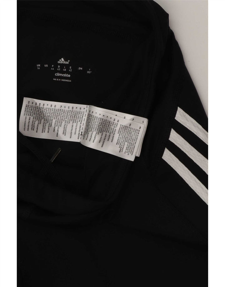 Adidas Damen Climalite Capri Leggings UK 16 Large Schwarz Polyester
