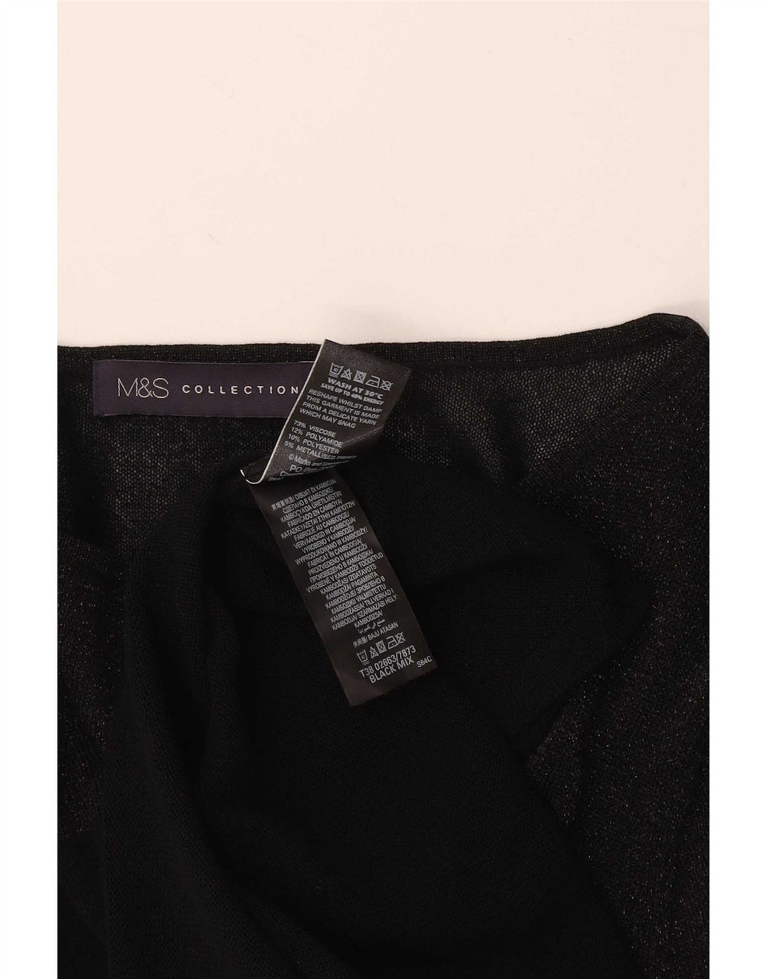 Marks & Spencer Damen Top Langarm UK 18 XL Schwarz Viskose