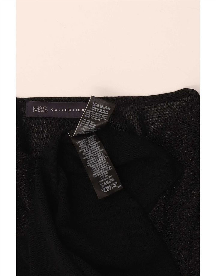 Marks & Spencer Damen Top Langarm UK 18 XL Schwarz Viskose