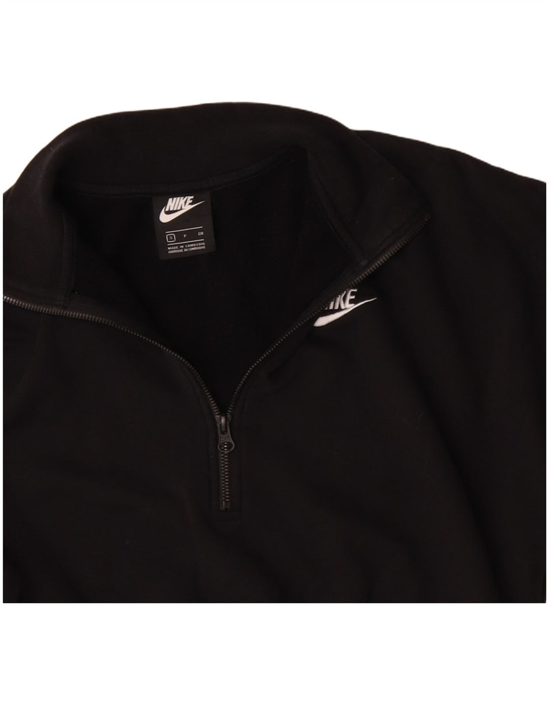 Nike Damen-Sweatshirt mit übergroßem Crop-Ausschnitt und Reißverschluss, Gr. 10, Größe S, Schwarz