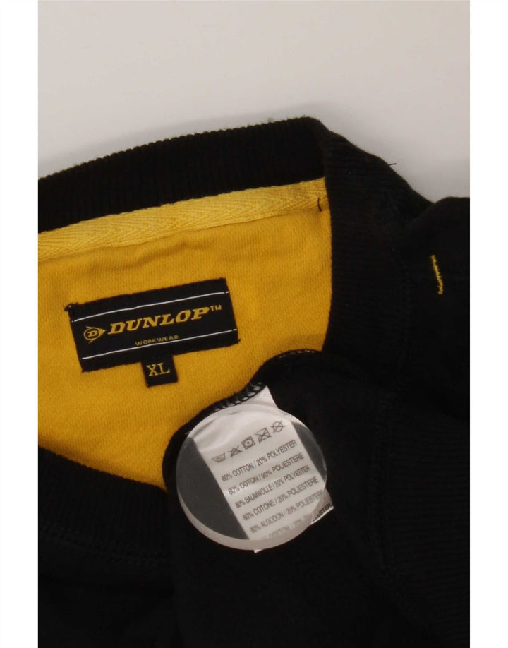 Dunlop Herren Grafik-Sweatshirt-Pullover XL aus schwarzer Baumwolle