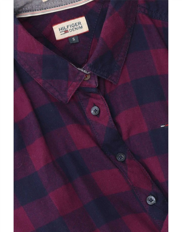 Tommy Hilfiger Damen Overshirt-Hemd UK 10 Small Purple Check