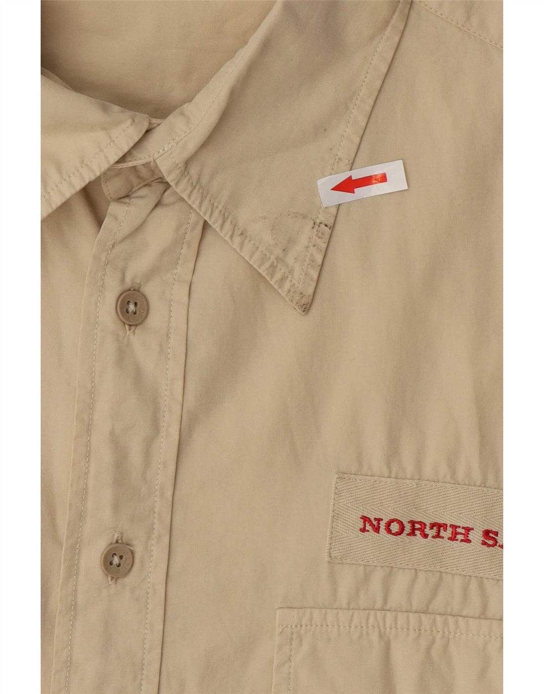North Sails Herren Graphic Kurzarmhemd XL Beige Baumwolle